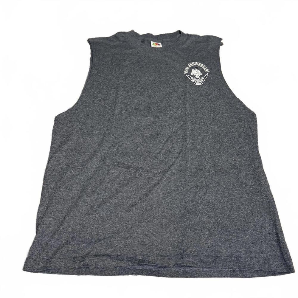 Vintage Sleeveless Anniversary Graphic Tank Dark Gray Fruit of the Loom L